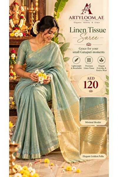 artyloom Linen Tissue Saree