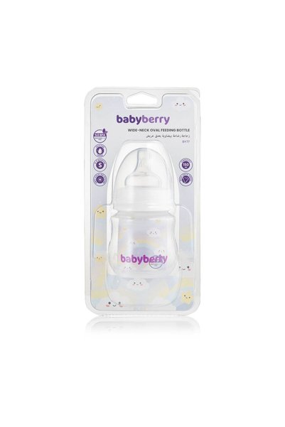 BabyBerry زجاجة رضاعة بيضاوية واسعة العنق سعة 150 مل