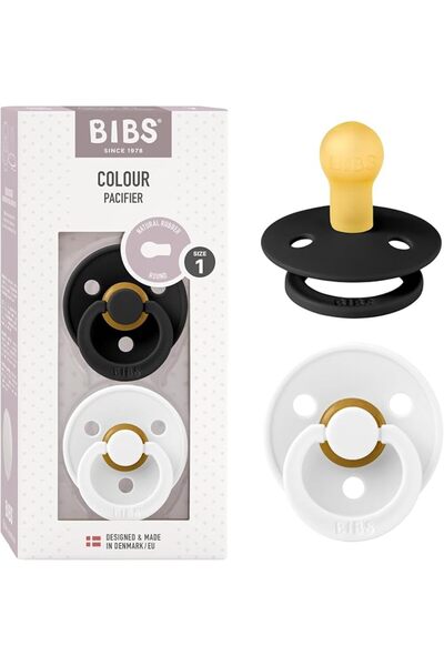 Bibs Liberty Pacifier | 2 Colour Natural Rubber Latex Soothers | Size 1 (0-6 ...