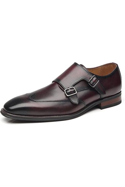 LABADA La Milano Mens Double Monk Strap Slip on Loafer Cap Toe Leather Oxford...