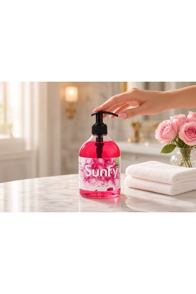 SUNFY Gül Kokulu Sıvı Sabun 500 ml – Pompalı El Sabunu