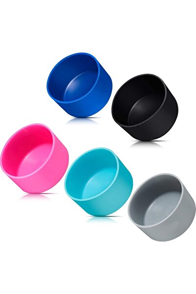 Generic غطاء سيليكون واقي لزجاجات المياه، 5 قطع من أغطية السيليكون المرنة لزج...
