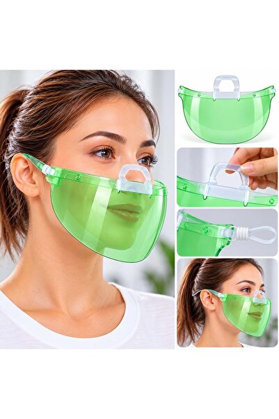 SUNUP Sn-38916 Plastic Transparent Mask for Food Services (10 Pieces)