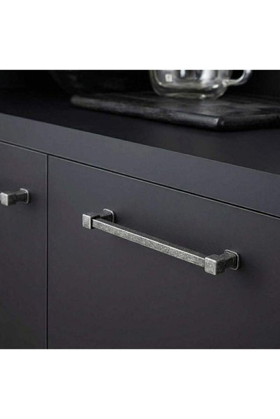 Özen 132 Model Pull-Out Cabinet Handle Antique Silver 224mm (Ö132-224-20)