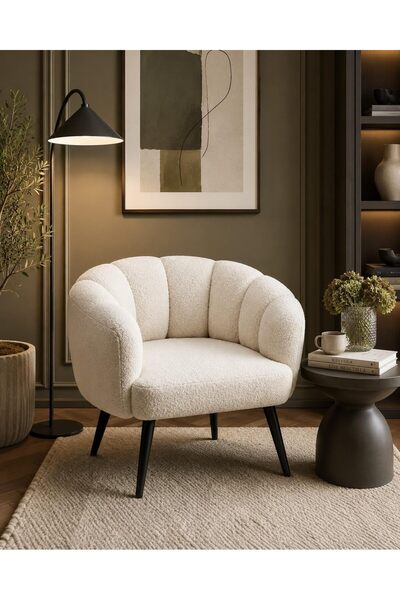 Generic Modern Chair with Soft Boukleh Fabric, Flower Petals Inspired Design ...