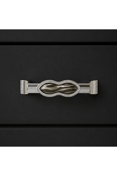 Tomurcuk Porselen Furniture Handle Chrome/Black 128mm (198-49-128-18)