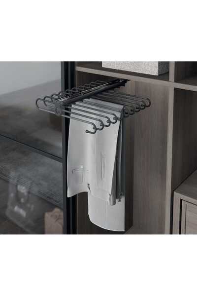 Tavan Bağlantılı Raylı Pantolon Askısı Antrasit 34x46cm (S-6545-A)