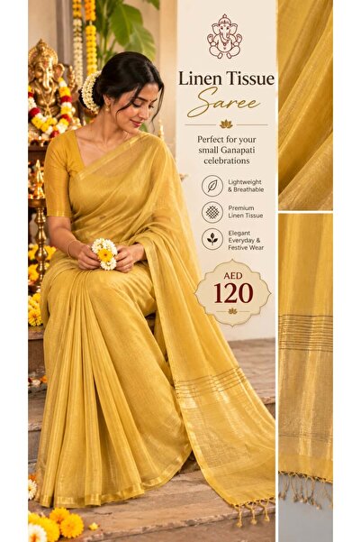 artyloom Linen Tissue Saree