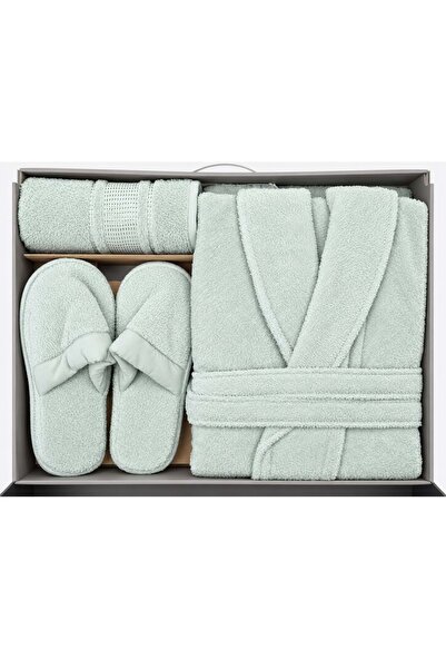 Özdilek Colourist Su Yeşili Kişisel Banyo Bornoz Seti (L Beden)