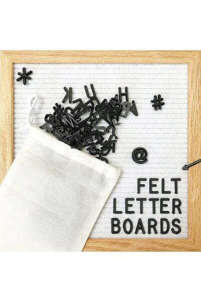 Generic Felt Letter Board with Letters Changeable, Frame Wooden Message Board...