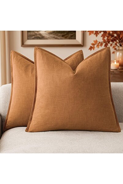 Generic Decorative Cushion Covers, Pack of 2, Plain Colour, Soft Linen, Bohem...