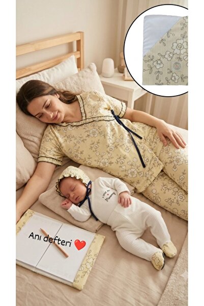 Tiny World Çİçek Desenli Anne Bebek İlk Anılar Seti Anne Pijama Takımı Bebek ...