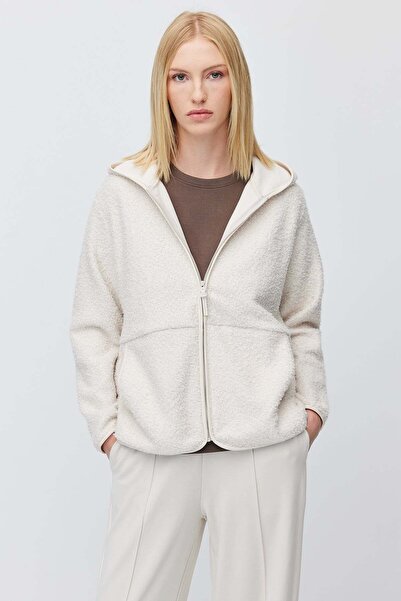 PAULMARK Kadın Kapüşonlu Peluş Polar Sweatshirt