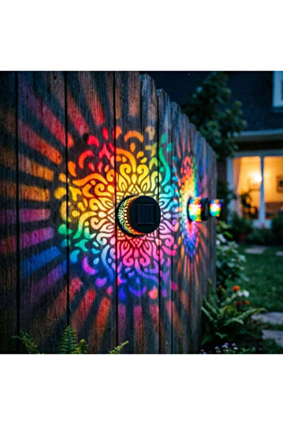 OneStore Set de 2 lămpi solare decorative de exterior, Model Mandala, Lumină ...