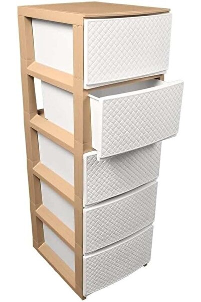 Generic Rattan Storage Unit Drawer Organizer, White Plastic Rattan Constructi...