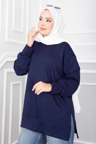 EBRUTESETTÜR Slit Tunic Navy Blue