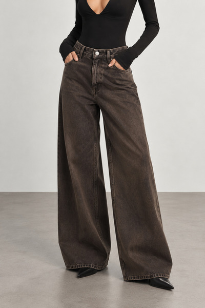 Manche Washable Wide Leg Women's Jean Pants |   Mkw4611634-1