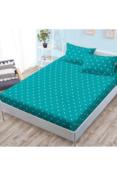 decorami Stretchy sheet, FINET, 180x200cm, 2 pillowcases 50x70cm, Turquoise, ...