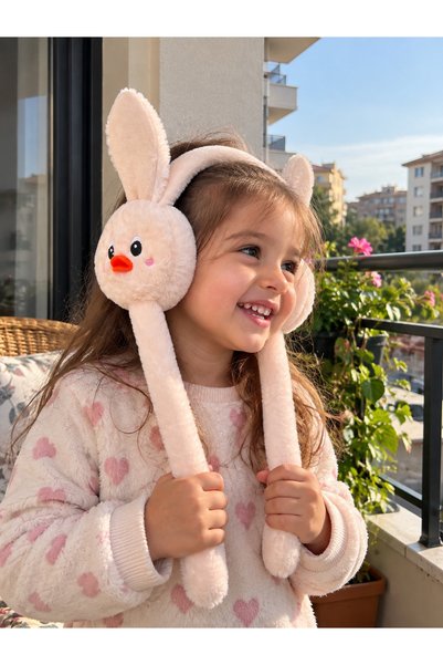 DECOFORM Peluş Figürlü Hareketli Kulaklık&Sevimli Tavşan Tasarımlı Yumuşak Pe...