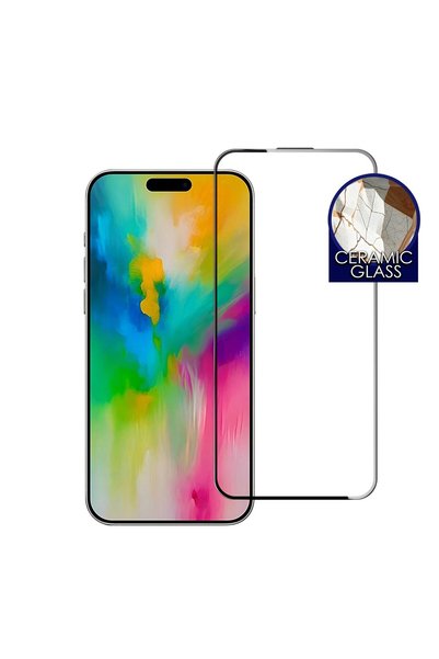 Cellara Folie Protectie Ecran Sticla 3D Ceramic Pentru iPhone 15/16 - Negru