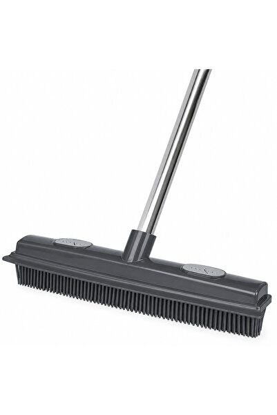 wei inox Broom with handle, water scraper, silicone, gray, 120x33 cm