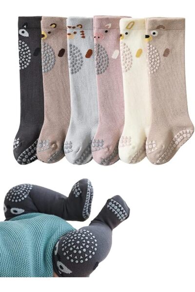 SYOSI Toddlers Knee High Socks Girl Boy Non Slip with Grips Anti Skid Socks N...