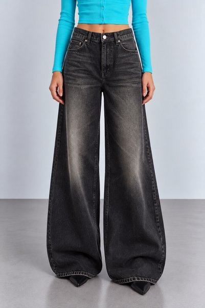 Manche Washable Wide Leg Women's Jean Pants |   Mkw4611634-1