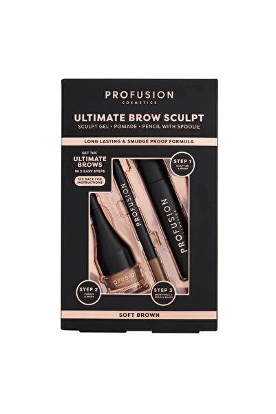Profusion Комплект козметика: Ultimate Brow Sculpt, Гел за вежди, Нежно кафяв...