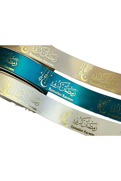 Generic 3 Pcs Eid Mubarak Ribbons for Gift Wrapping Golden Letter Ribbons for...