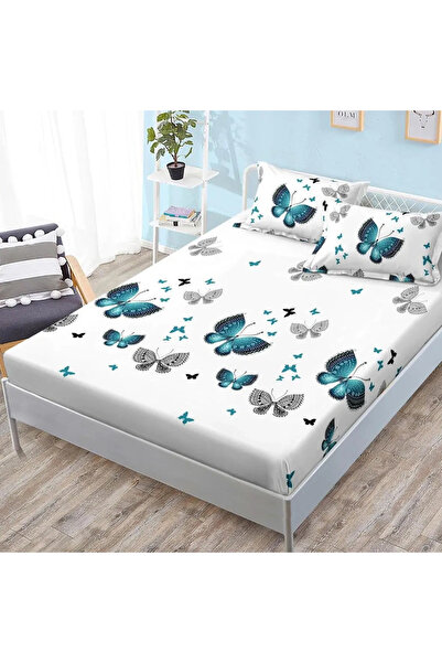 decorami Stretchy sheet, FINET, 180x200cm, 2 pillowcases 50x70cm, Turquoise, ...