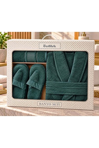 Özdilek Colourist Zümrüt Kişisel Banyo Bornoz Seti (L Beden)