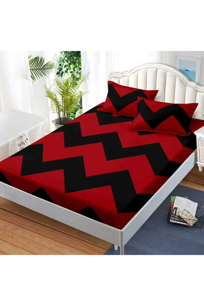 decorami Cearsaf cu Elastic, 160x200 cm + 2 Fete de Perna 50x70 cm, Negru, Ro...