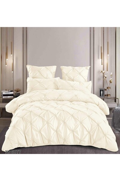 Generic Brand LENJERIE DE PAT CU ELASTIC ȘI PLIURI – 6 PIESE, 180×200 CM