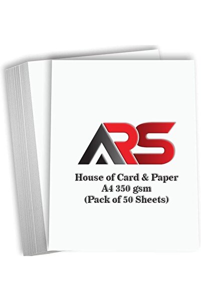 Generic ARS® House of Card & Paper A4 350 gsm (Pack of 50 Sheets) White Cards...