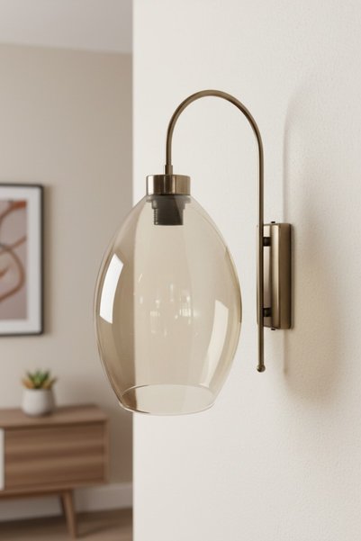 Bamyum Zoval Honey Glass Sconce Wall Lamp Modern Hotel Cafe Vintage Living Room Bedroom Staircase Retro