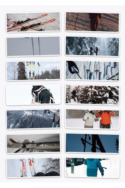OEM Sticker Pack Set of 14 ski pole stickers, Winter decorations, Durable vinyl