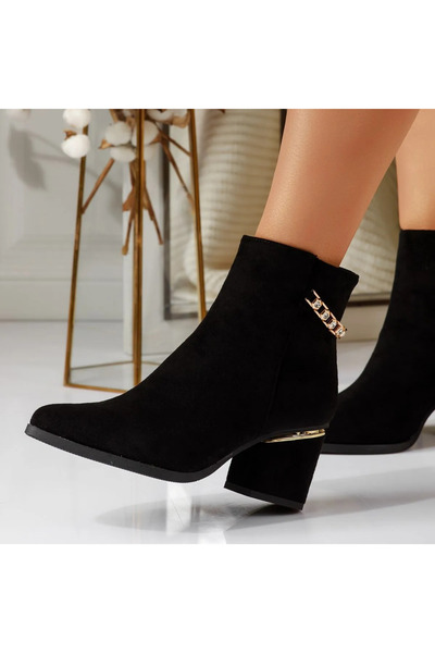 Zaira Γυναικεία μποτάκια με γούνινη επένδυση, από οικολογικό δέρμα σουέτ, Kar...