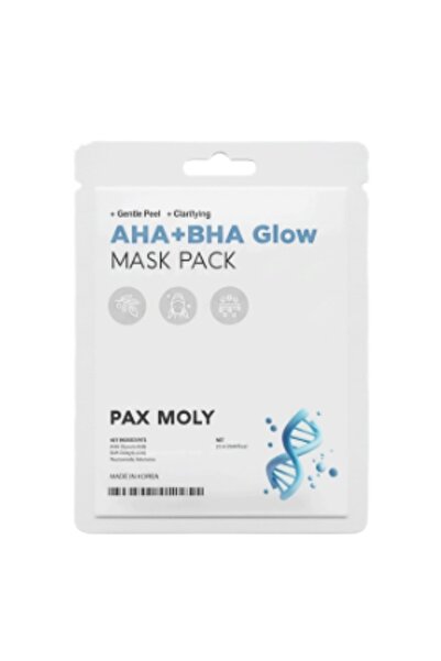 Pax Moly PaxMoly, AHA + BHA, Strălucitor, Mască tip șervețel, Față, Zi și Noa...