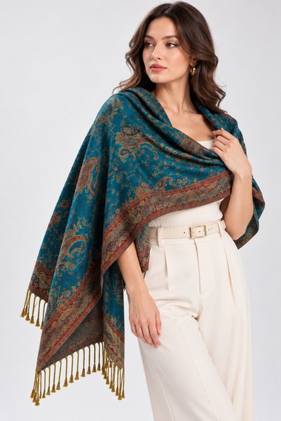 laviyonsa Cashmere serisi premium dokuma kaşmir omuz şalı %100 wool