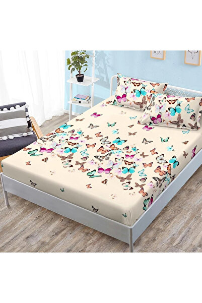decorami Stretchy sheet, FINET, 180x200cm, 2 pillowcases 50x70cm, Beige, butt...