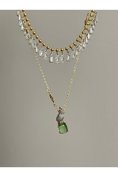 mibrillo Baget Charm Zircon Stone Brand Equivalent Bird Pendant Double Neckla...