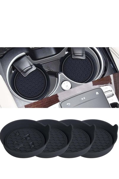 BABONA 4-Pack Car Coaster with Silicone Insert, Universal Non-Slip Cup Holder...