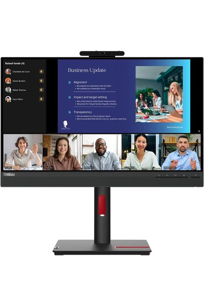 Generic شاشة ThinkVision T24v-30 مقاس 24 بوصة بدقة كاملة HD مع كاميرا ويب - ن...