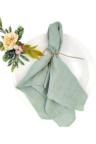 Generic 10 Pack Cotton Dinner Napkins, 16.5"x16.5" Reusable Light Green Cloth