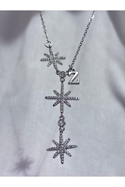 bijoux uniques Lettered 316L Steel Polar Star Women's Y Model Necklace