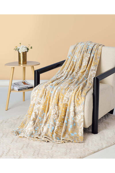 REDTAG Beige Floral Printed Blanket (Double Size)