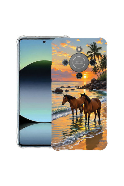 bestcase Husă Antișoc pentru Honor Magic8 Lite / X70, Cai la apus, 3128364 AS...
