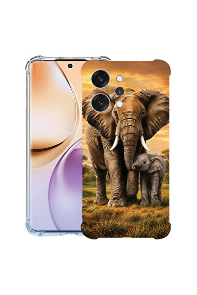 bestcase Husă Antișoc pentru OPPO Reno14 F / Reno14 FS, Mamă elefant și pui, ...