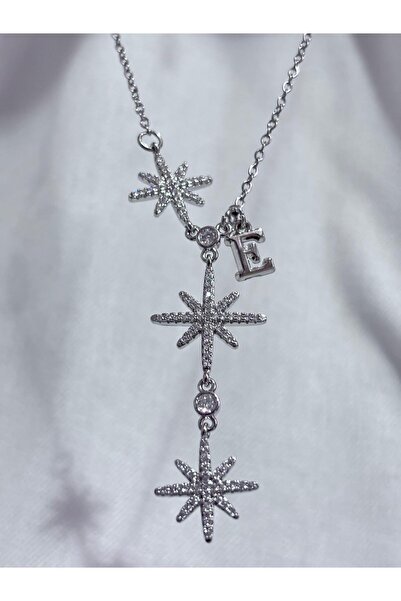 bijoux uniques 316L Steel Polar Star Female Y Model Necklace with Letter E