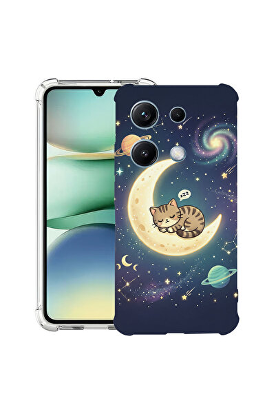 bestcase Αντικραδασμική Θήκη για OPPO A6 Pro, Γάτα που κοιμάται στη φεγγάρι, ...